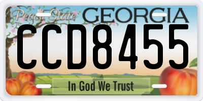 GA license plate CCD8455