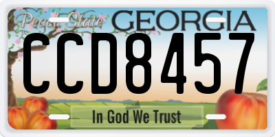 GA license plate CCD8457