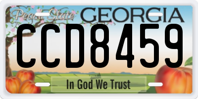 GA license plate CCD8459