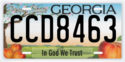 GA license plate CCD8463