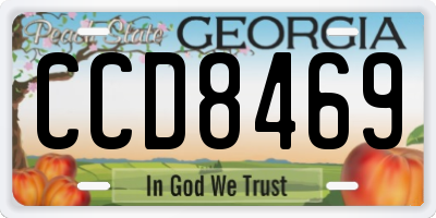 GA license plate CCD8469