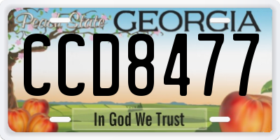 GA license plate CCD8477