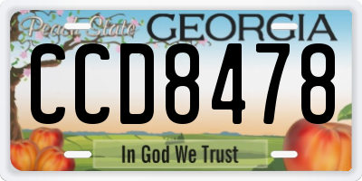 GA license plate CCD8478
