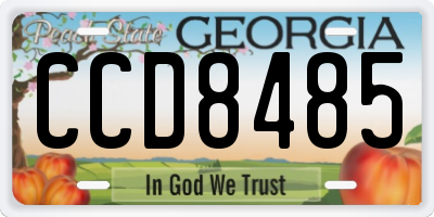 GA license plate CCD8485