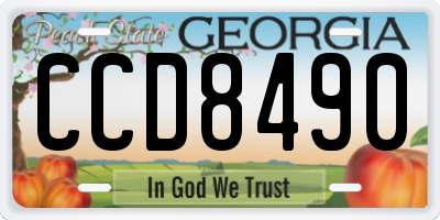 GA license plate CCD8490