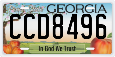 GA license plate CCD8496