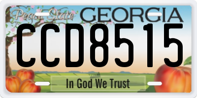 GA license plate CCD8515