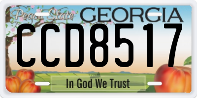 GA license plate CCD8517