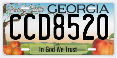 GA license plate CCD8520