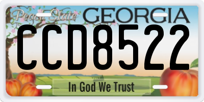 GA license plate CCD8522