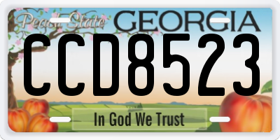 GA license plate CCD8523