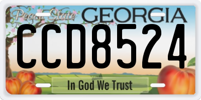 GA license plate CCD8524