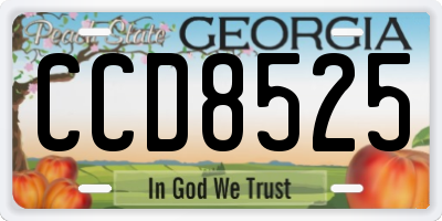 GA license plate CCD8525