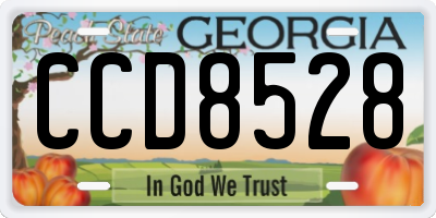 GA license plate CCD8528