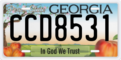 GA license plate CCD8531
