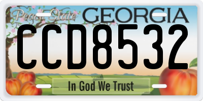GA license plate CCD8532