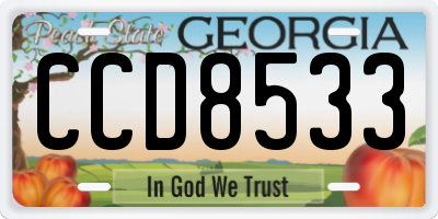 GA license plate CCD8533