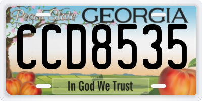 GA license plate CCD8535