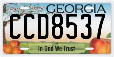 GA license plate CCD8537