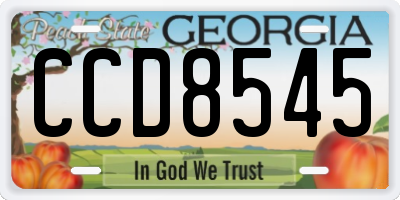 GA license plate CCD8545