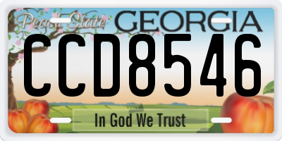 GA license plate CCD8546