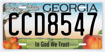 GA license plate CCD8547