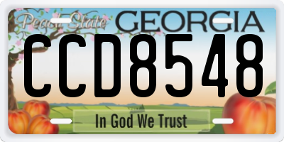 GA license plate CCD8548