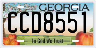 GA license plate CCD8551