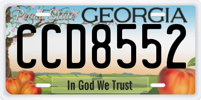 GA license plate CCD8552