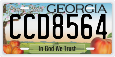 GA license plate CCD8564