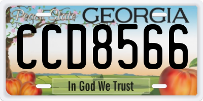 GA license plate CCD8566