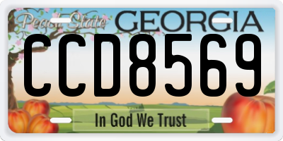 GA license plate CCD8569
