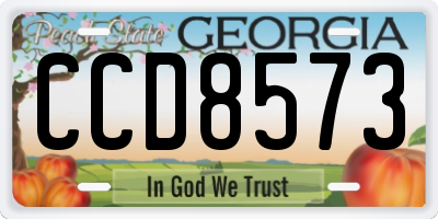 GA license plate CCD8573
