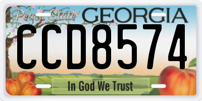 GA license plate CCD8574