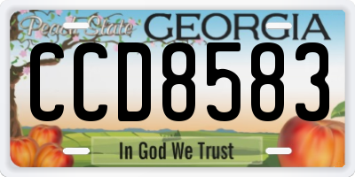 GA license plate CCD8583