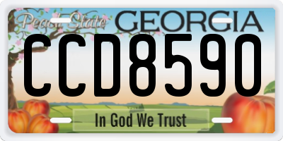 GA license plate CCD8590