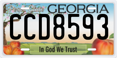 GA license plate CCD8593