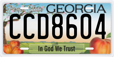 GA license plate CCD8604