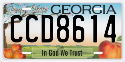 GA license plate CCD8614