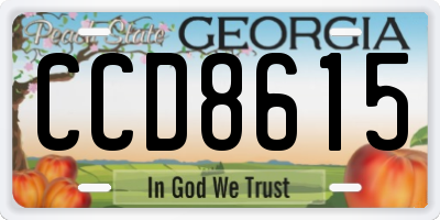 GA license plate CCD8615