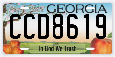 GA license plate CCD8619