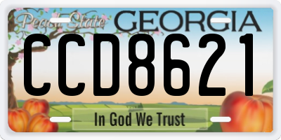 GA license plate CCD8621