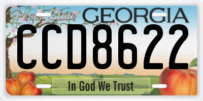 GA license plate CCD8622