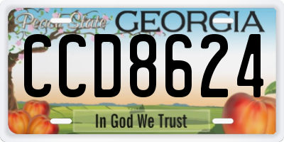 GA license plate CCD8624
