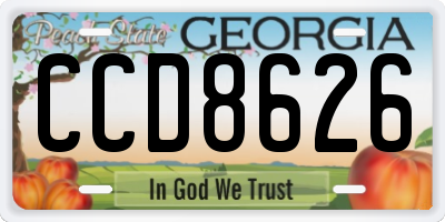 GA license plate CCD8626