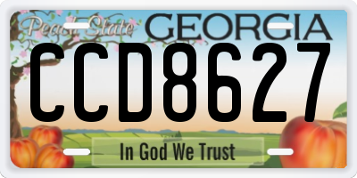 GA license plate CCD8627