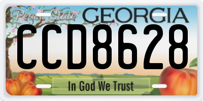 GA license plate CCD8628