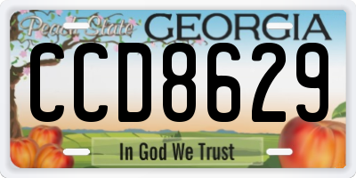 GA license plate CCD8629