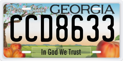GA license plate CCD8633
