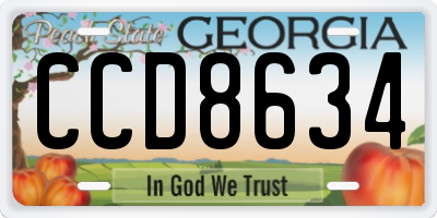 GA license plate CCD8634